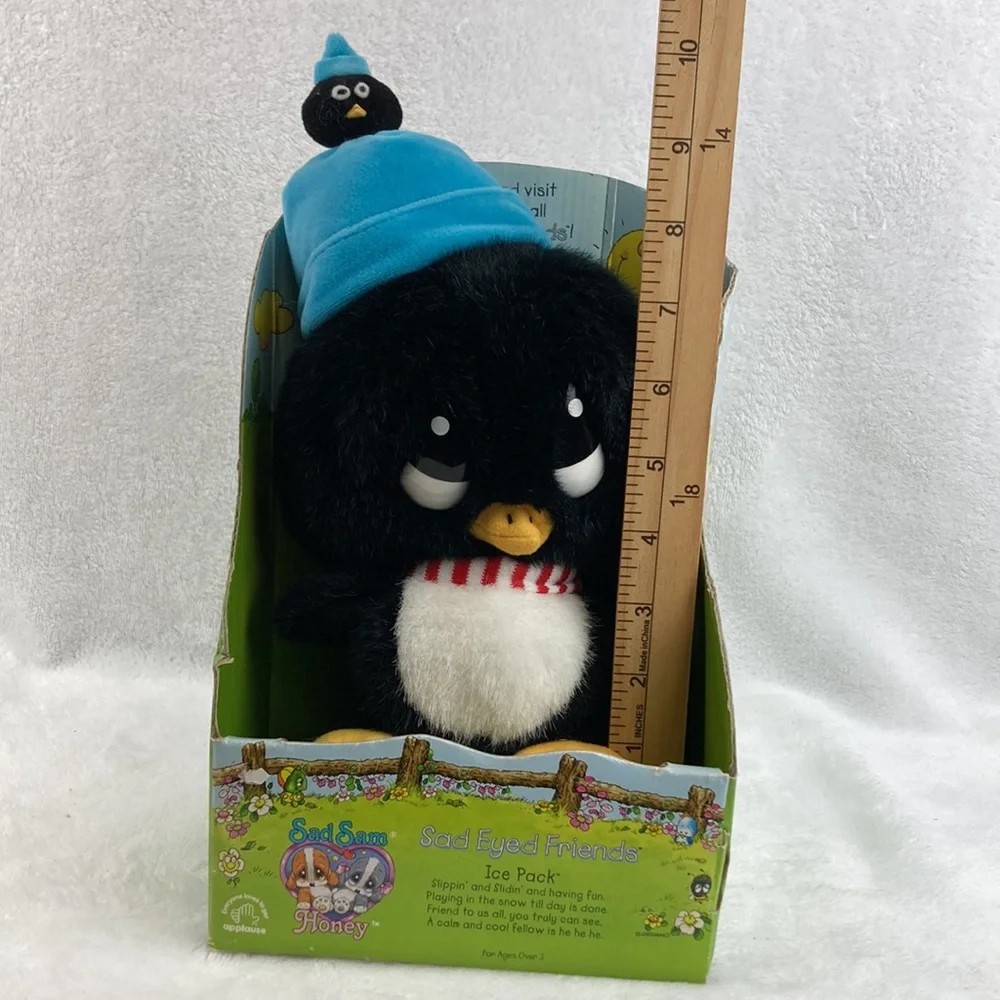 Sad Sam Sad Eyes Friends Penguin Ice Pack Plush Stuffed Animal Toy 10” New